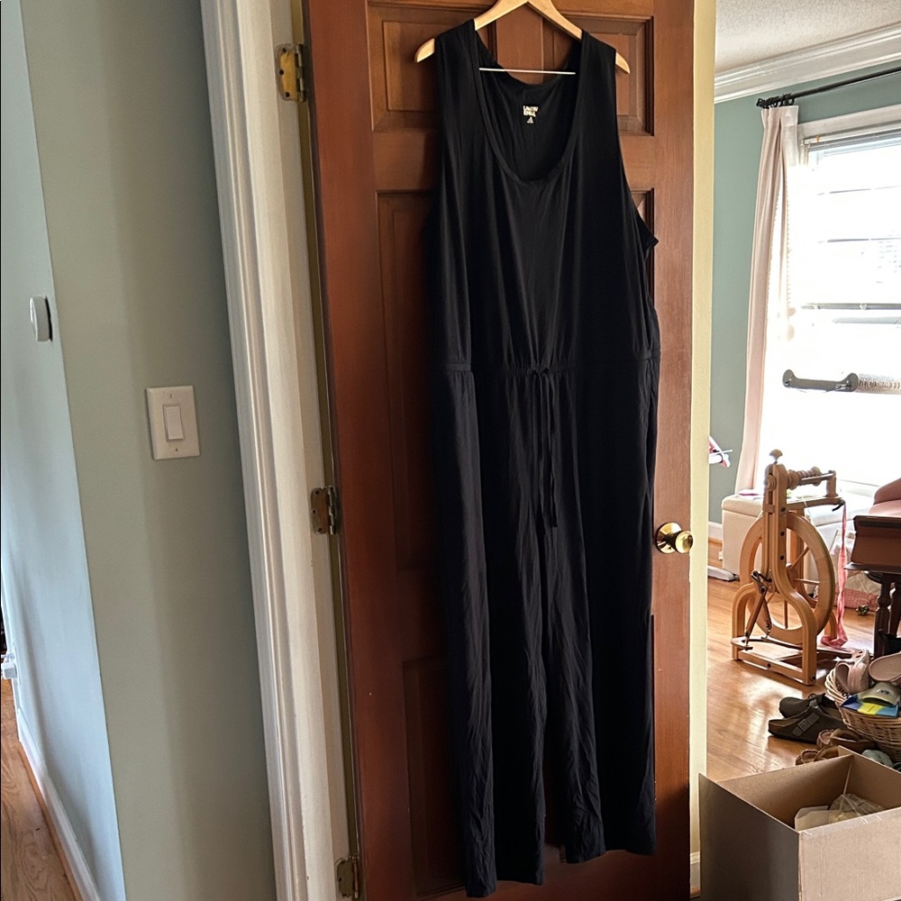 Lands' End Lounge Wear Black Jumpsuit
